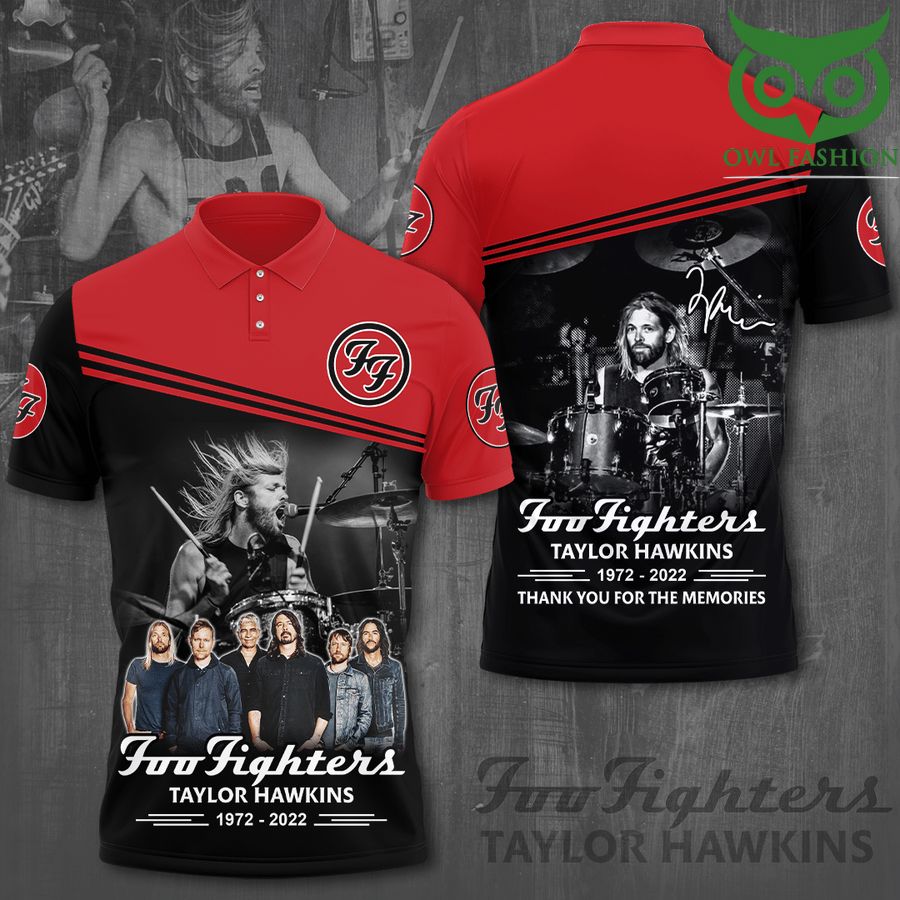 9 TAYLOR HAWKINS Foo Fighter red memories 3D Polo Shirt
