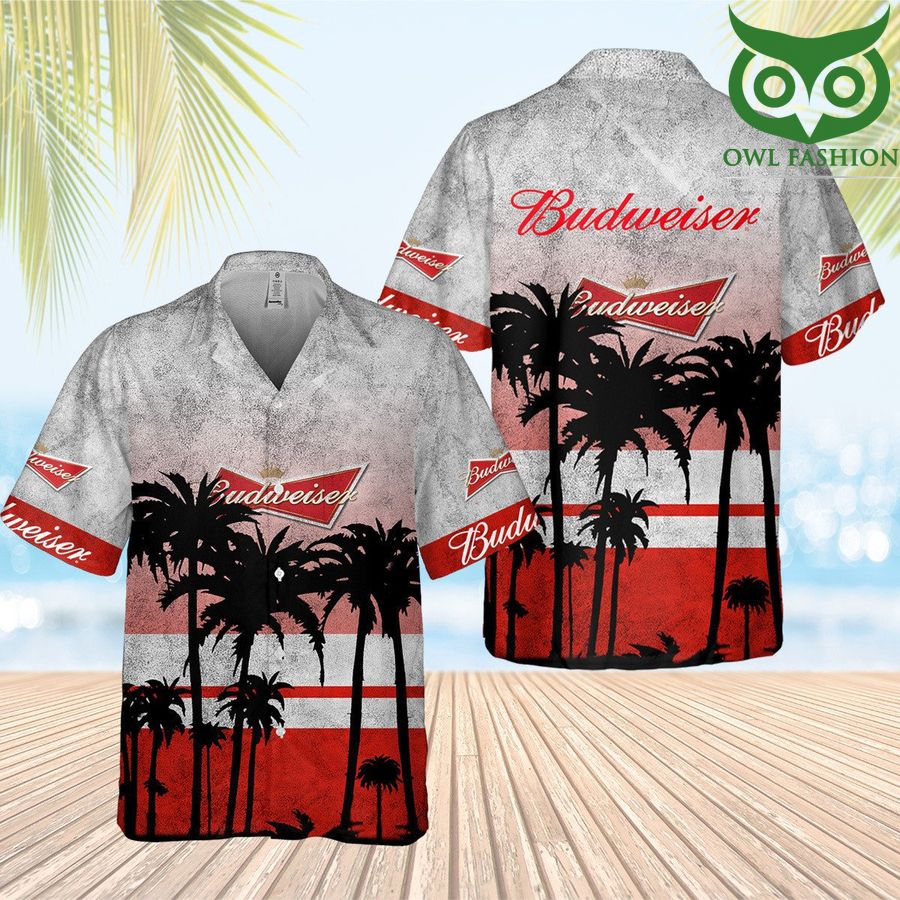 59 Budweiser Drink Palm Tree Hawaiian Shirt Summer Shirt