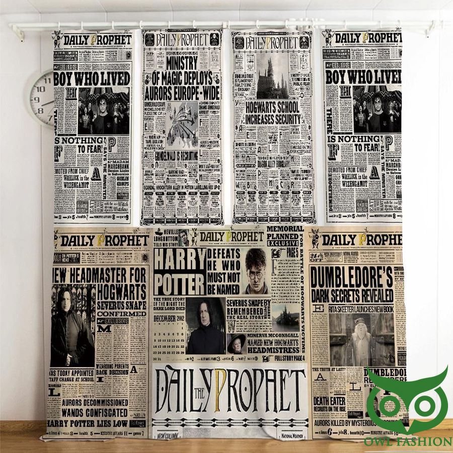 45 Harry Potter Daily Prophet Newspaper 3D Printed Window Curtain