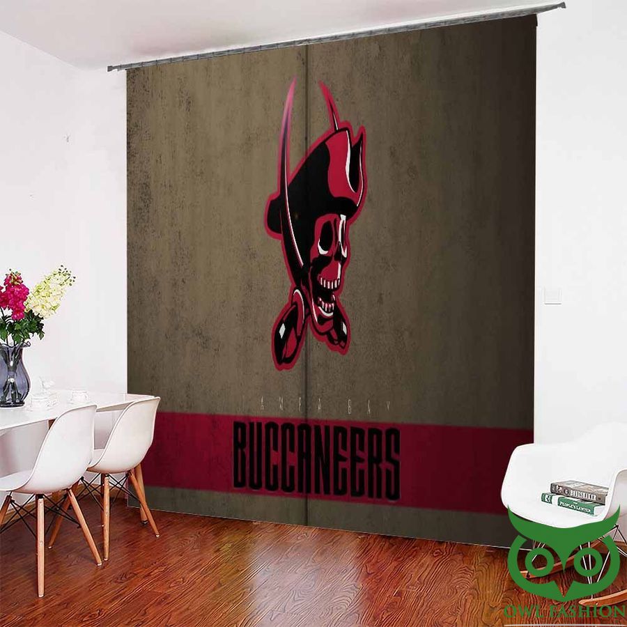 37 Red Skull Tampa Bay Buccaneers Window Curtain