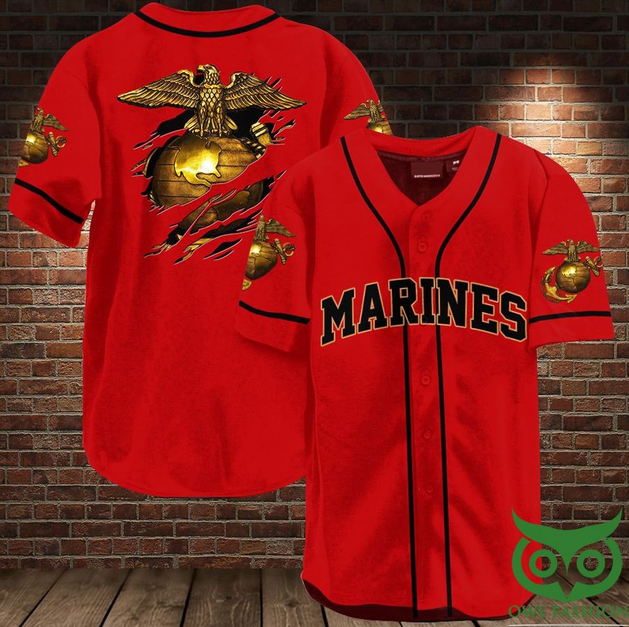 25 Veteran Marine Red Eagle Baseball Jersey Shirt
