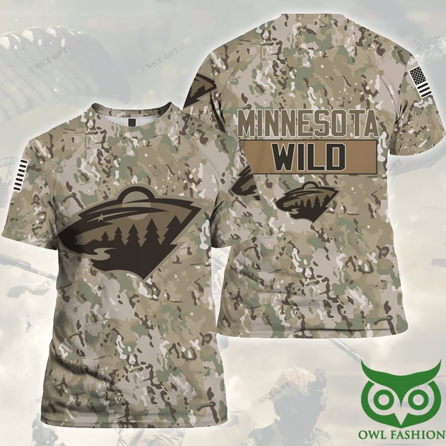 250 NHL Minnesota Wild Camouflage 3D T shirt