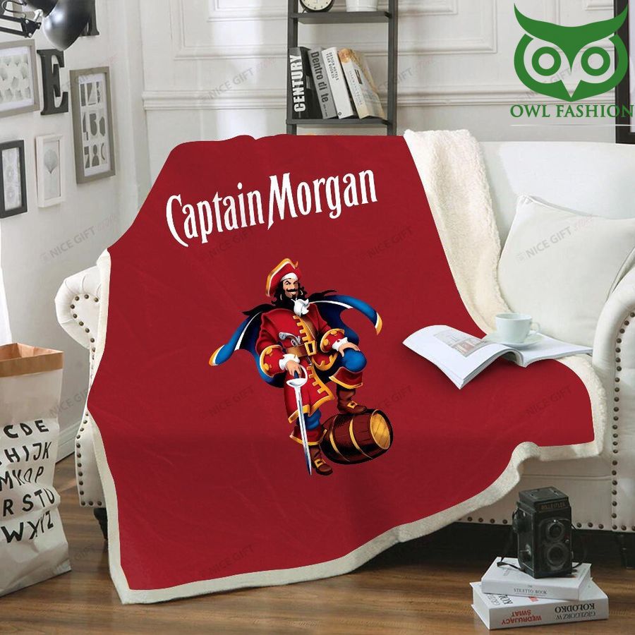 36 Captain Morgan logo red Fleece Blanket