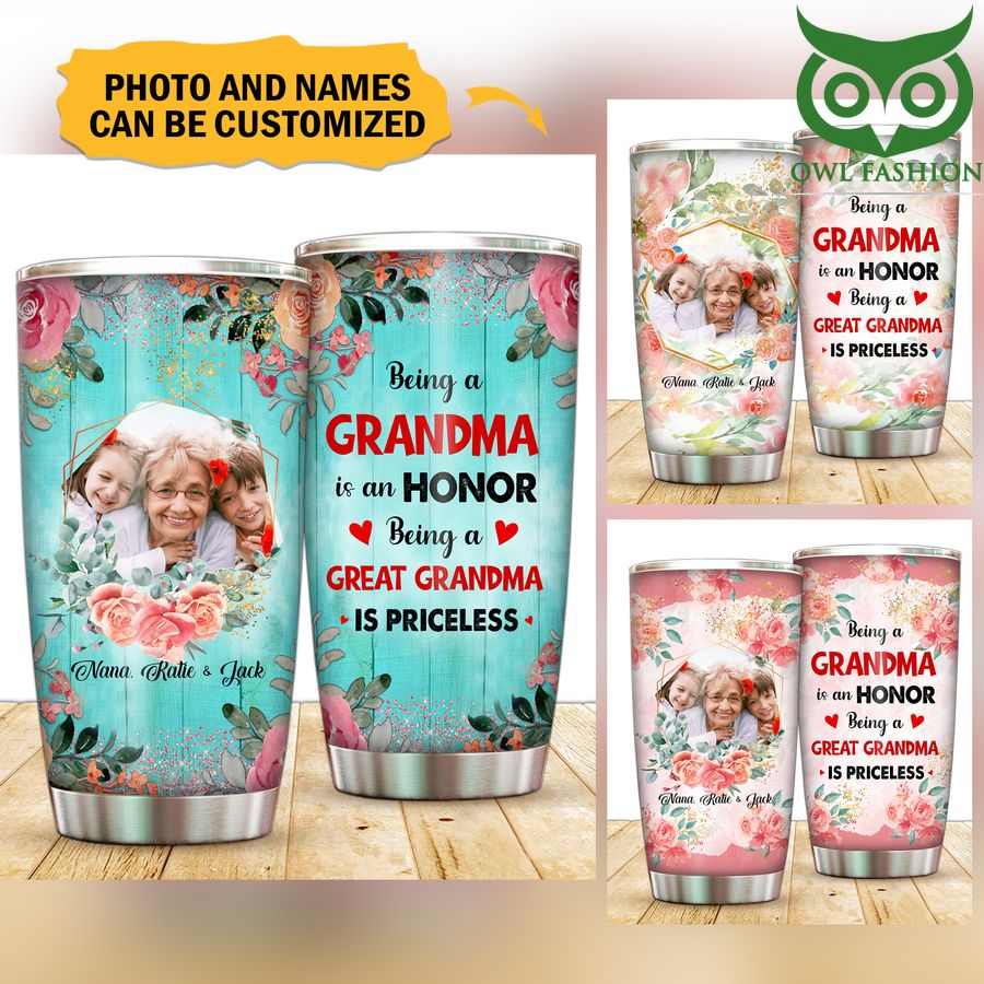 202 Personalized Being Great Grandma is Priceless steel Tumbler cup