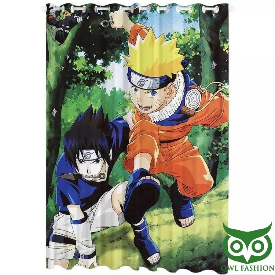46 Anime Naruto Characters Blue Sky 3d Printed Window Curtain