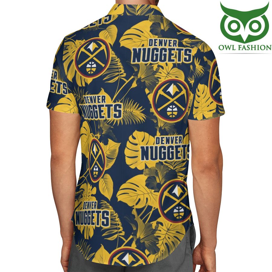 107 NBA basketball team Denver Nuggets logo floral pattern Hawaiian shirt