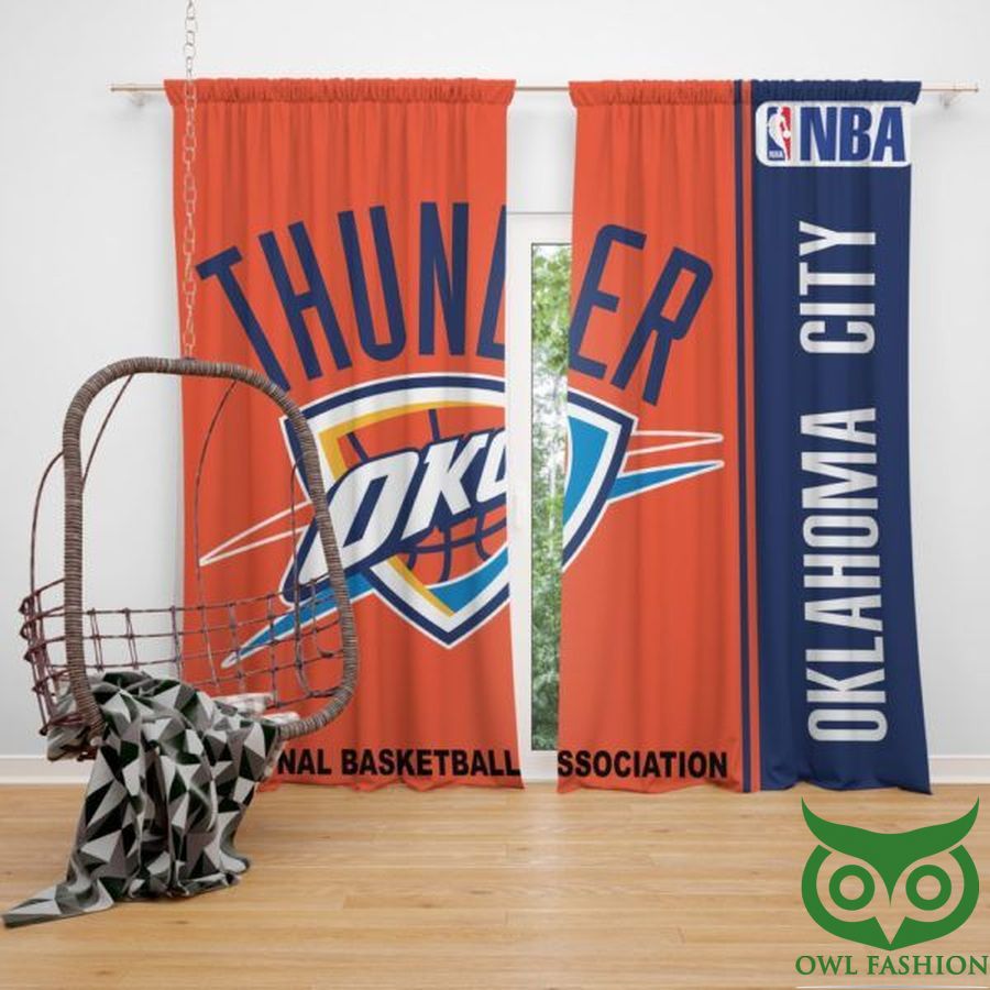 6 NBA Basketball Oklahoma City Thunder Logo Window Curtain