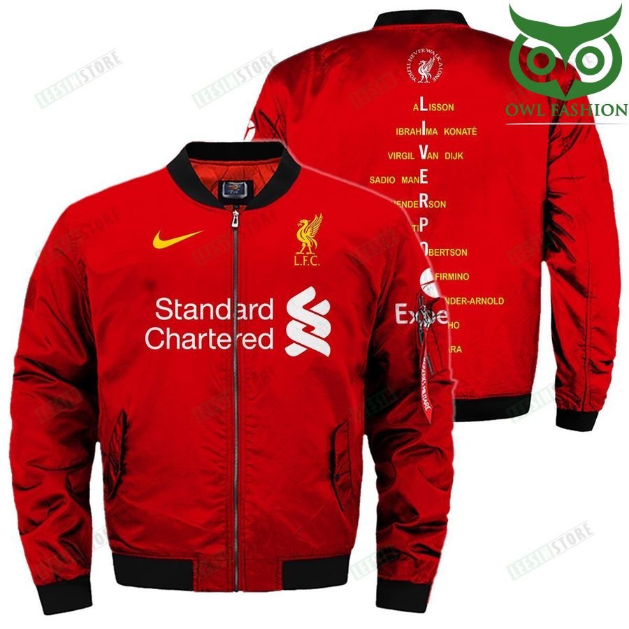 57 Liverpool FC Nike Standard Chartered crossword board red 3D printed shirt