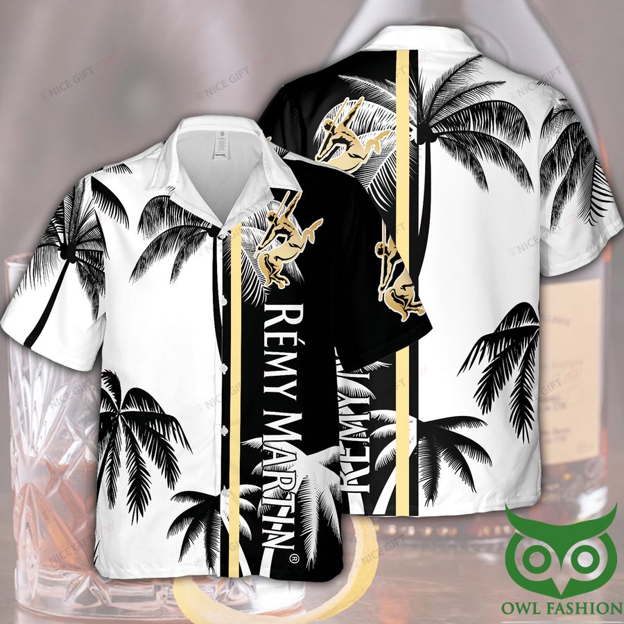 25 Remy Martin Black and White Coconut Hawaiian Shirt