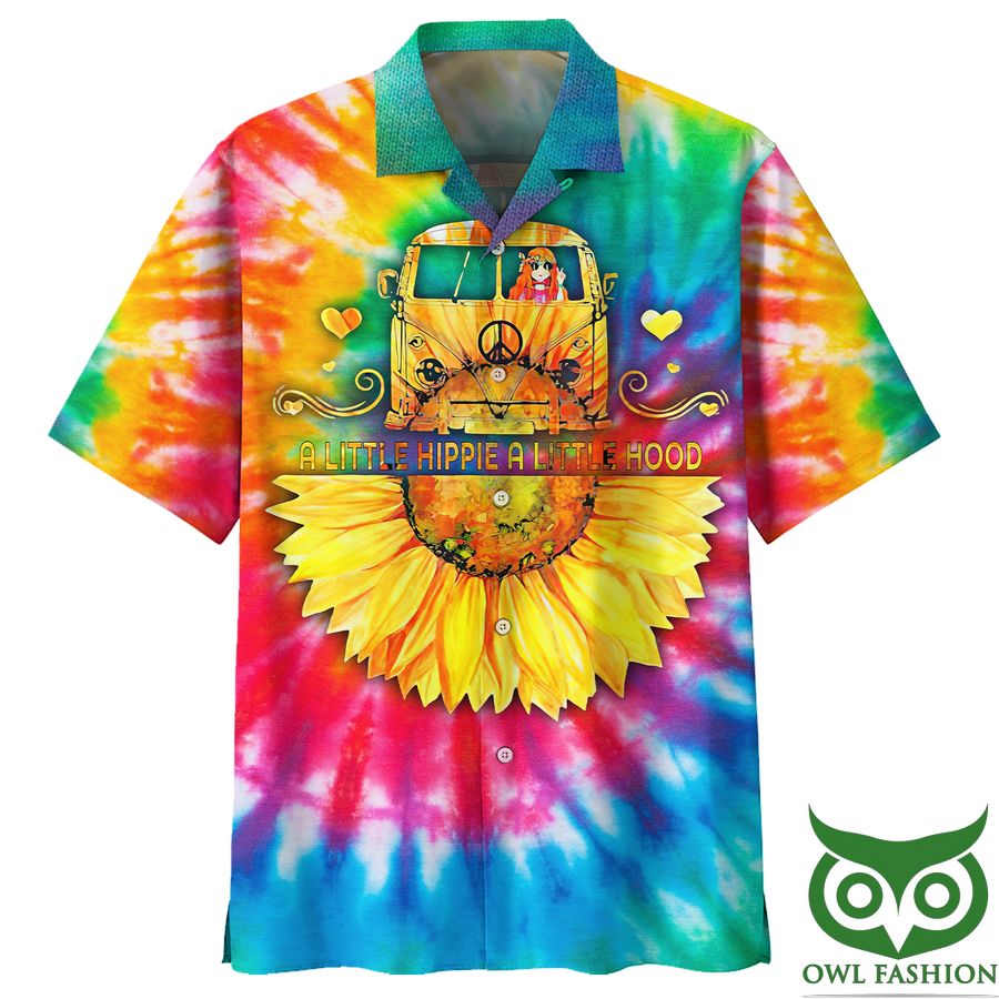 24 A Little Hippie A Little Hood Sunflower Colorful Hawaiian Shirt