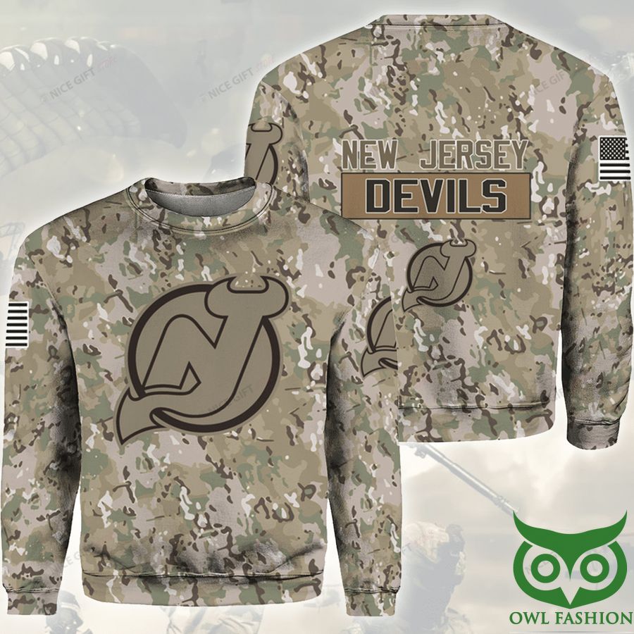 446 NHL New Jersey Devils Camouflage Crewneck Sweatshirt