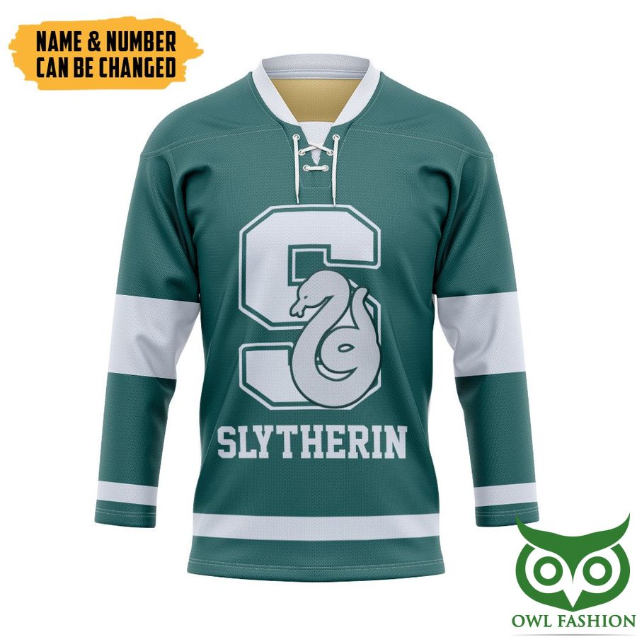 32 Harry Potter Slytherin House Custom Name Number Hockey Jersey