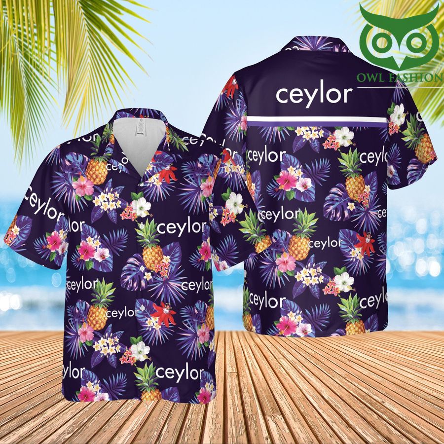 10 Ceylor Condoms tropical pineapple navy Hawaiian Shirt