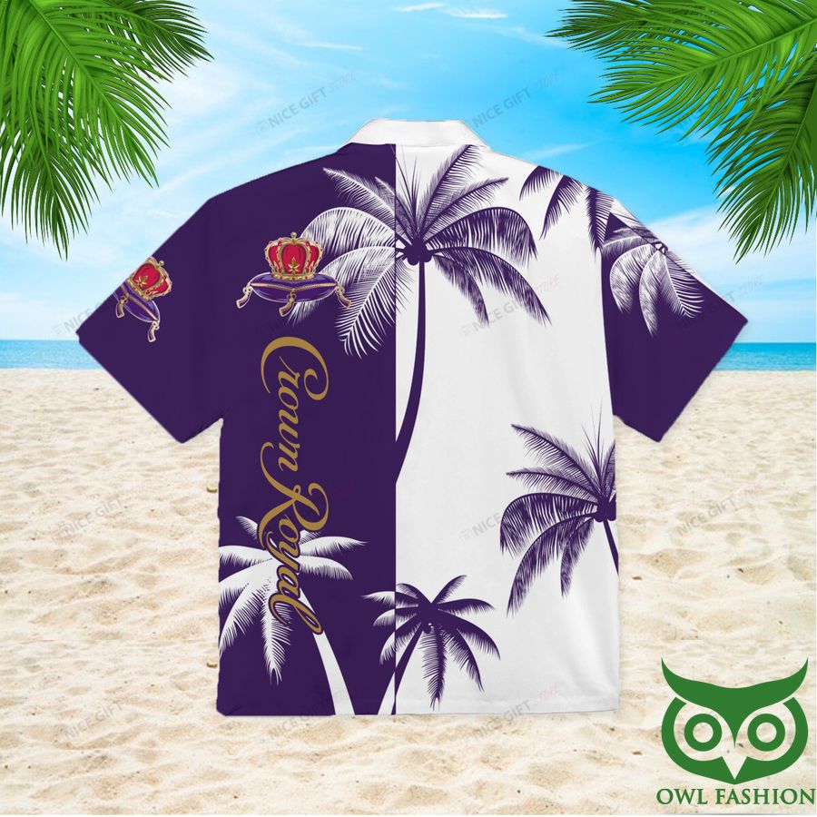 87 Crown Royal Purple and White with Logo Hawaiian Shirt