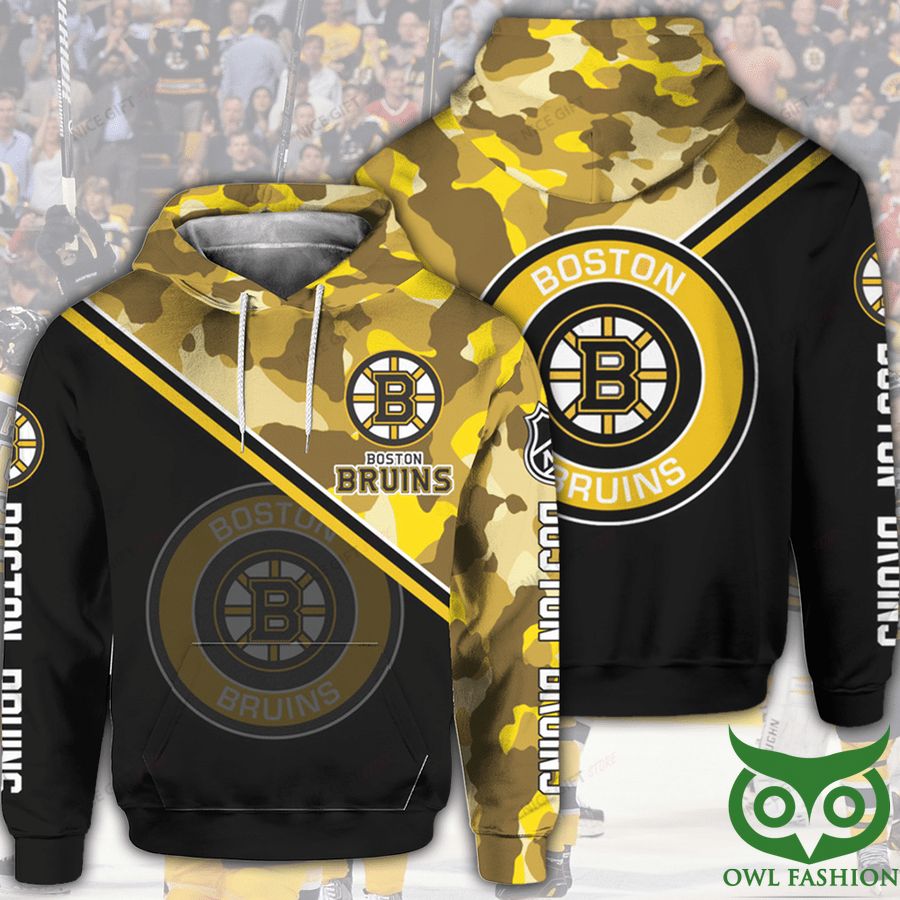 642 NHL Boston Bruins Camouflage 3D Hoodie