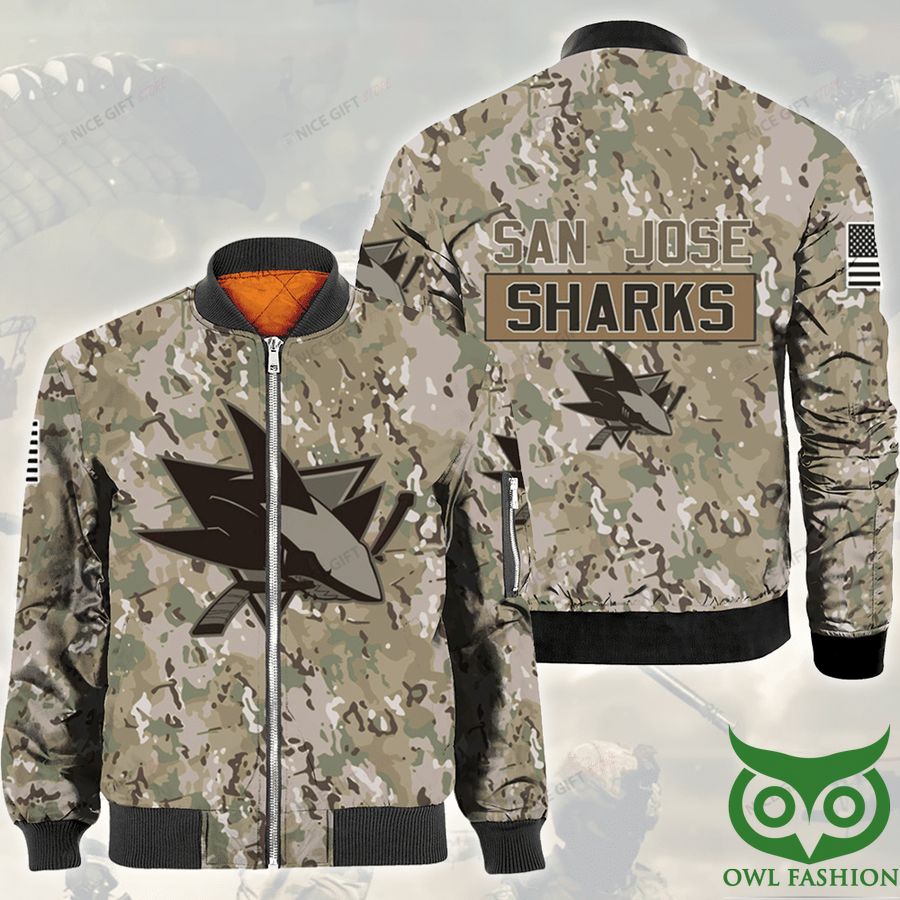 554 NHL San Jose Sharks Camouflage Bomber Jacket