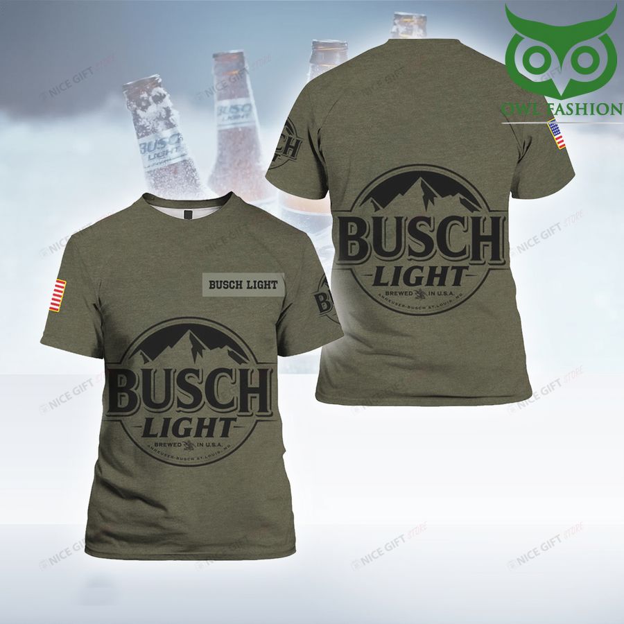 122 Busch Light grey 3D T shirt
