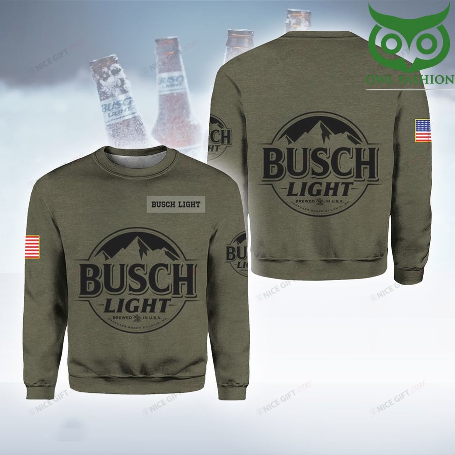118 Busch Light grey 3D Crewneck Sweatshirt