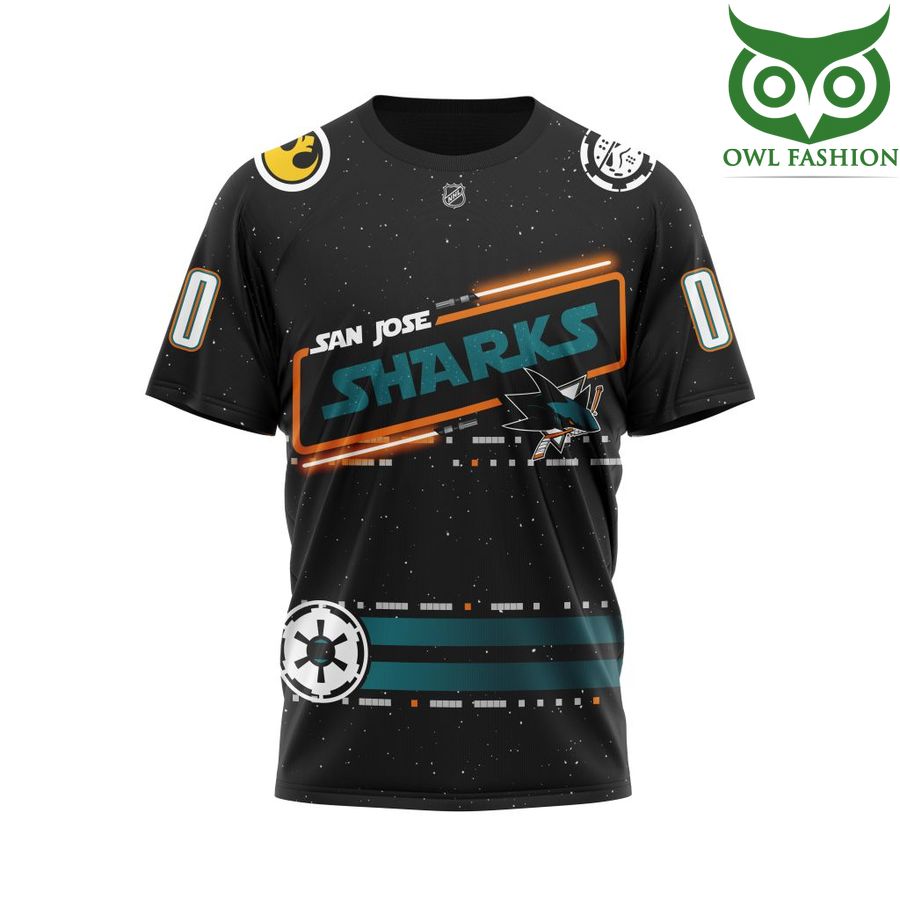 360 Personalized NHL San Jose Sharks Star Wars May The 4th Be With You 3D Shirt