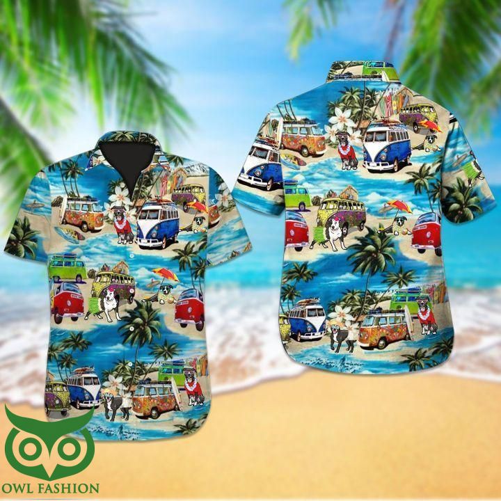 43 Beach Hawaii pitbull dog Hawaiian Shirt Summer Shirt