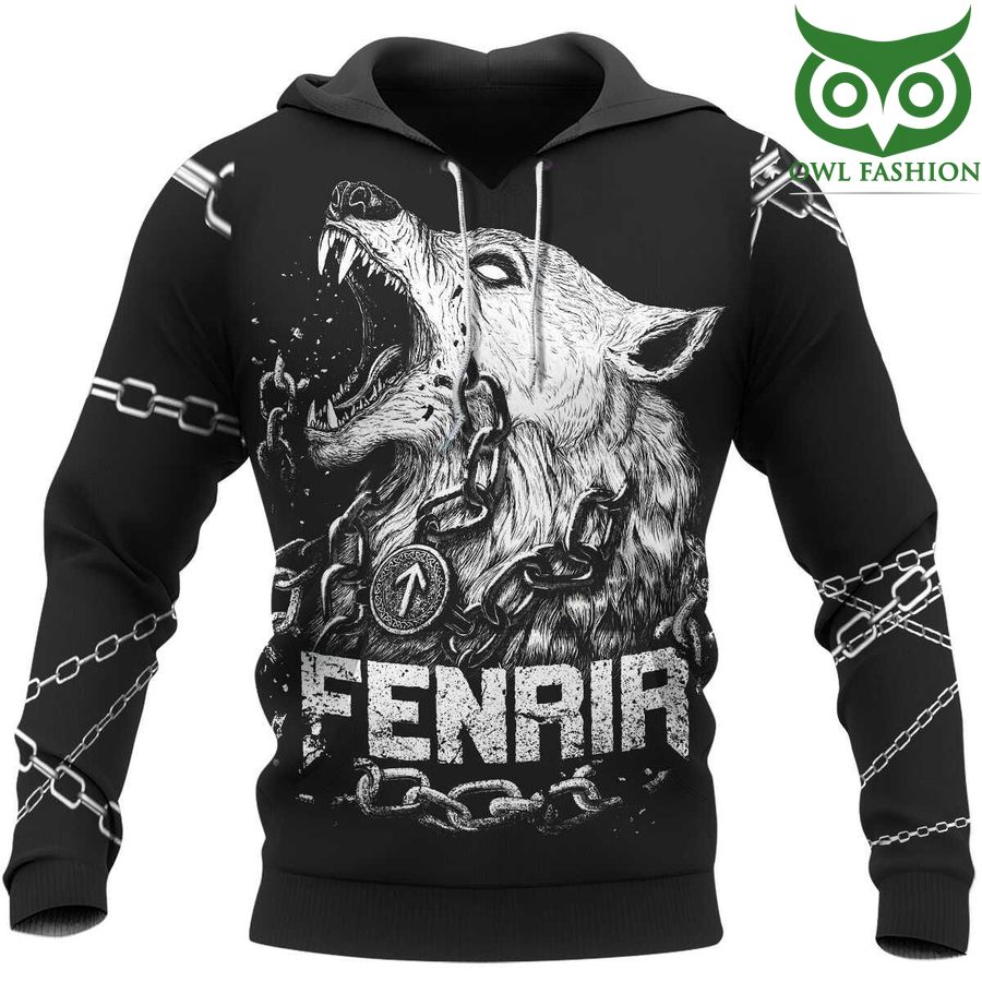 29 Fenrir is tied with chains Viking 3D Hoodie and T shirt