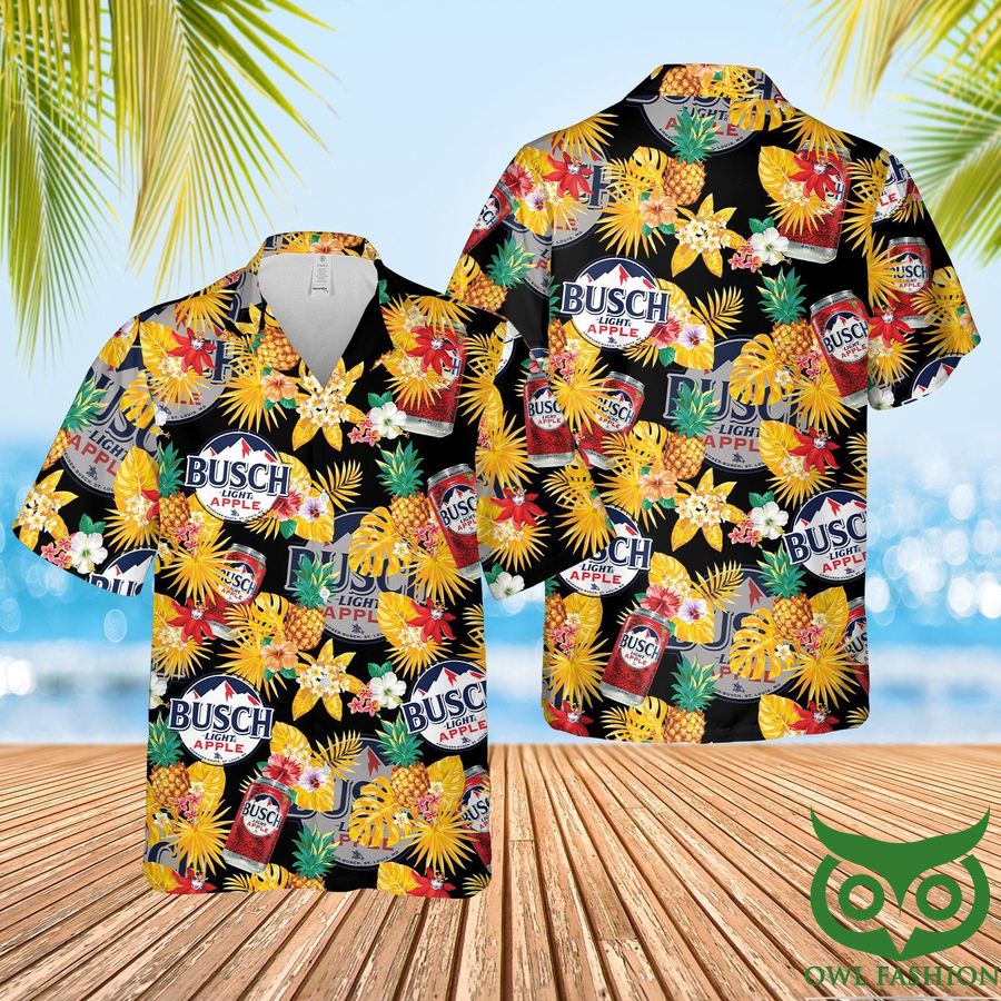 76 Busch Light Apple Tropical Pineapple Hawaiian Shirt and Shorts