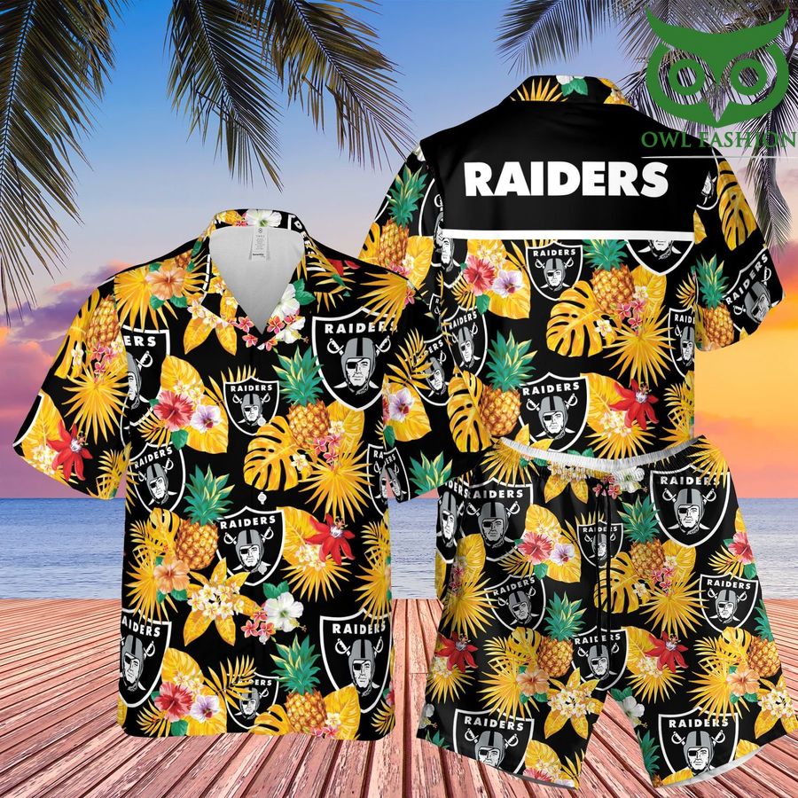 20 NFL Las Vegas Raiders Tropical Summer Hawaiian Outfit