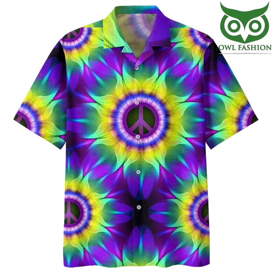 299 HIPPIE LIMITED EDITION peace purple sun flower 3D Shirt