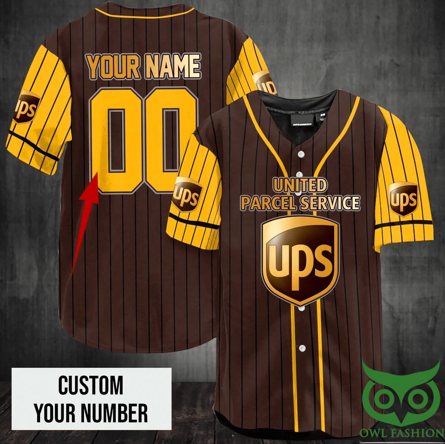 3 Customized Parcel Brown Baseball Jersey Shirt