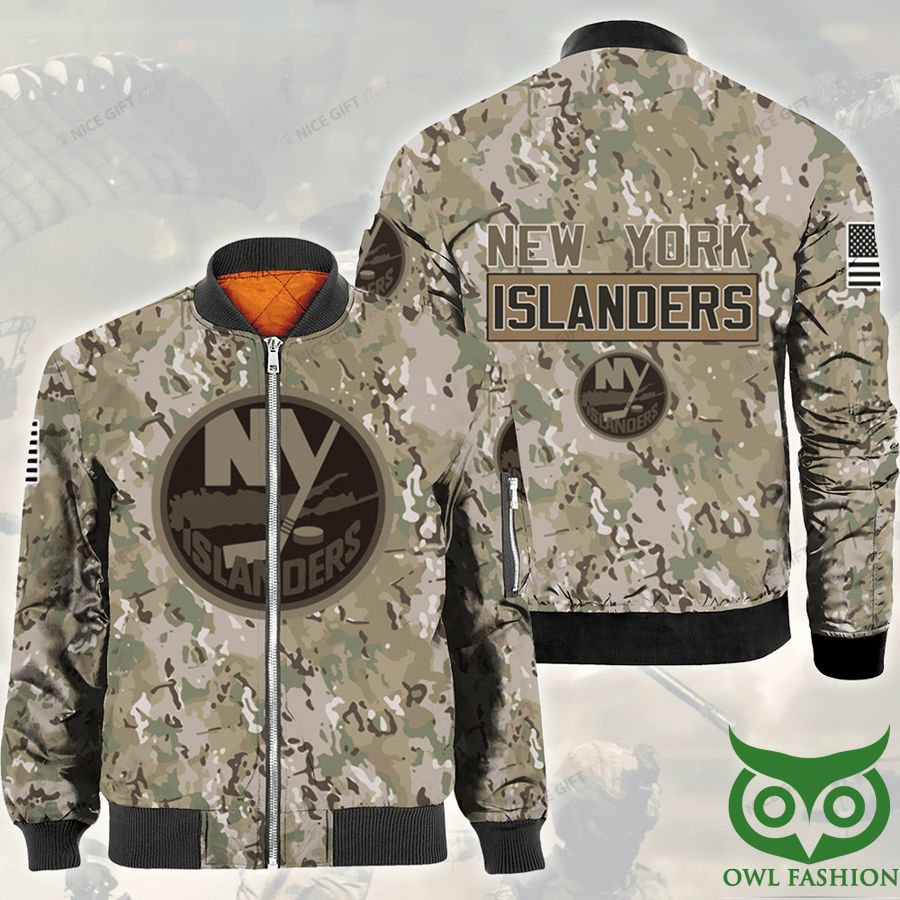474 NHL New York Islanders Camouflage Bomber Jacket