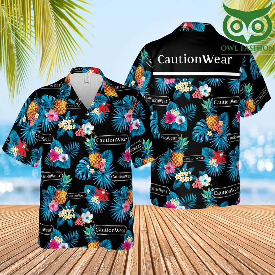 12 Caution Wear Condoms pineapple tropical Hawaiian Shirt