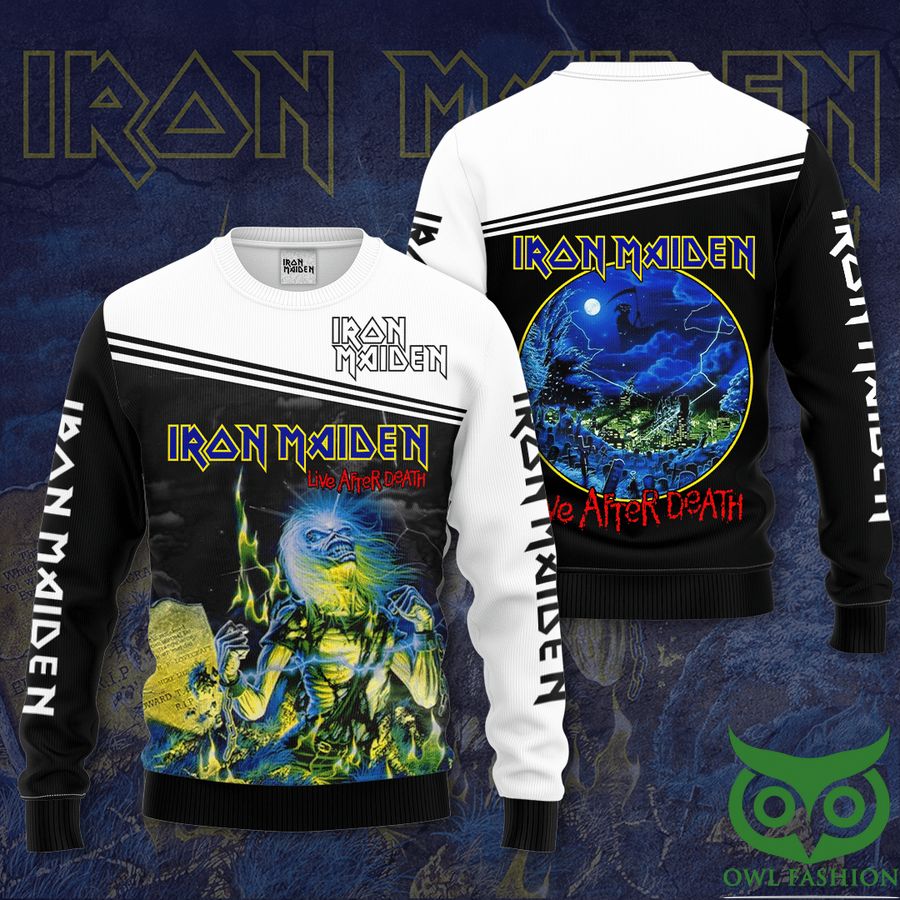 6 Iron Maiden Black n White Life After Death 3D Sweatshirt
