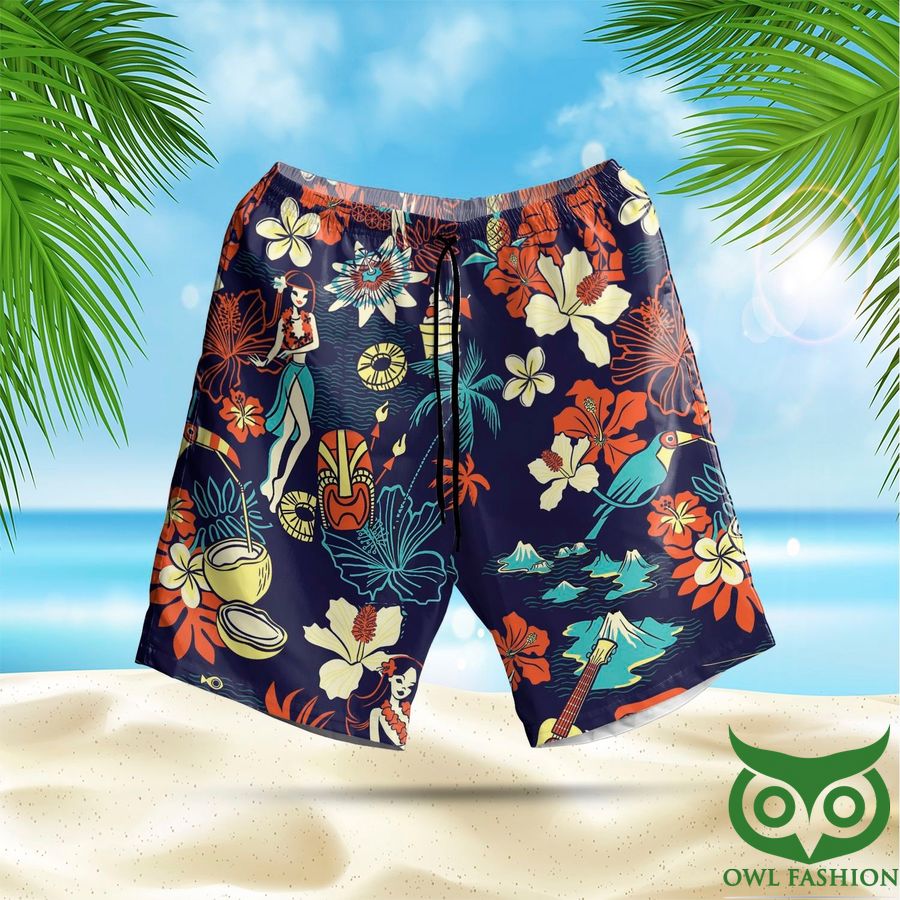 43 Aloha Hawaii Patterns Music and Dance Hawaiian Shirt and Shorts