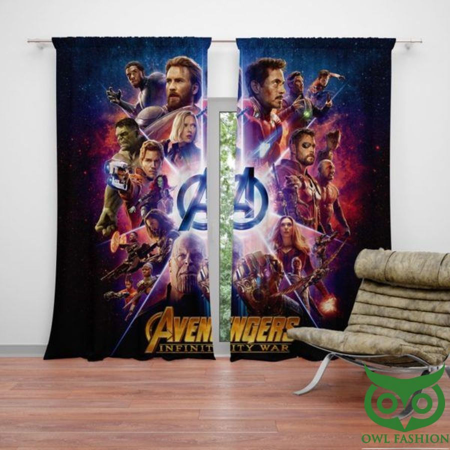 23 Avengers Infinity War Marvel Comic Movie Window Curtain