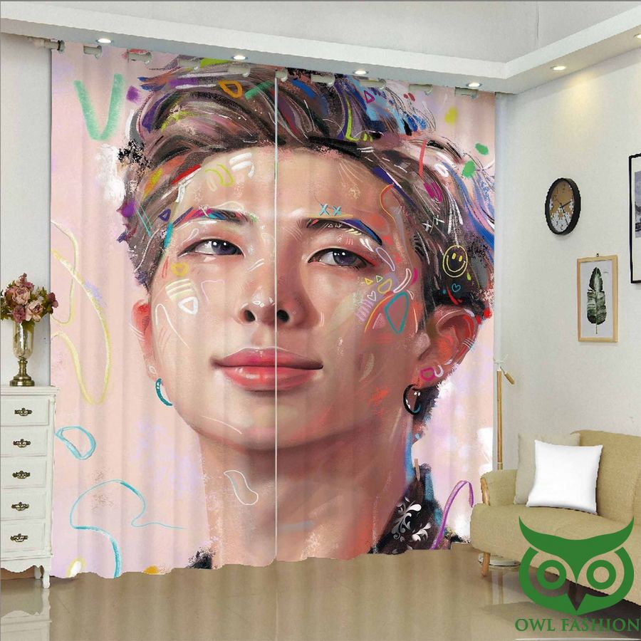 42 Namjoon RM BTS Bangtan Face Painting Window Curtain