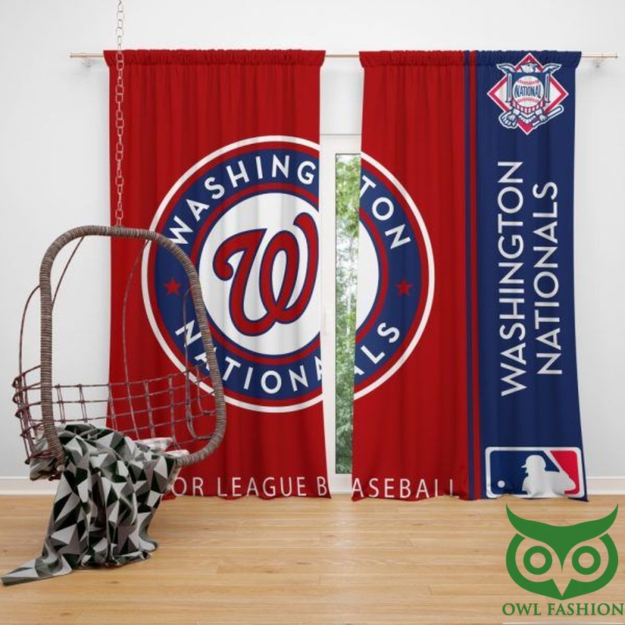 38 MLB Baseball Washington Nationals Team Logo Window Curtain