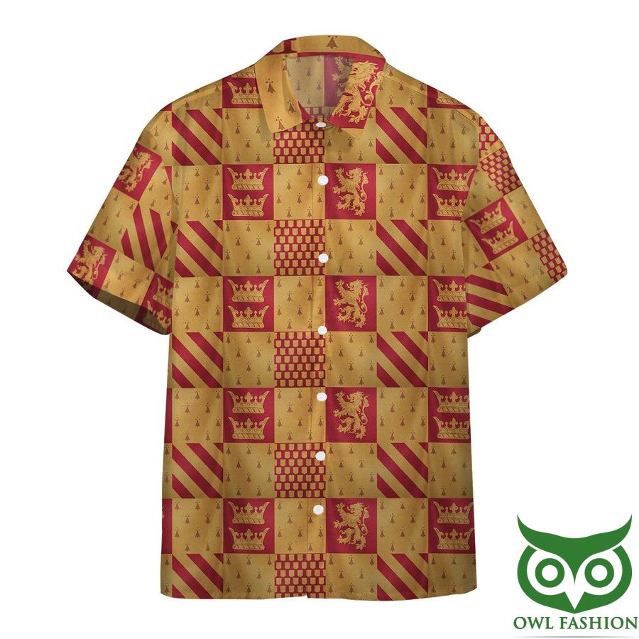 263 3D Harry Potter Gryffindor House Check Pattern Hawaiian Shirt