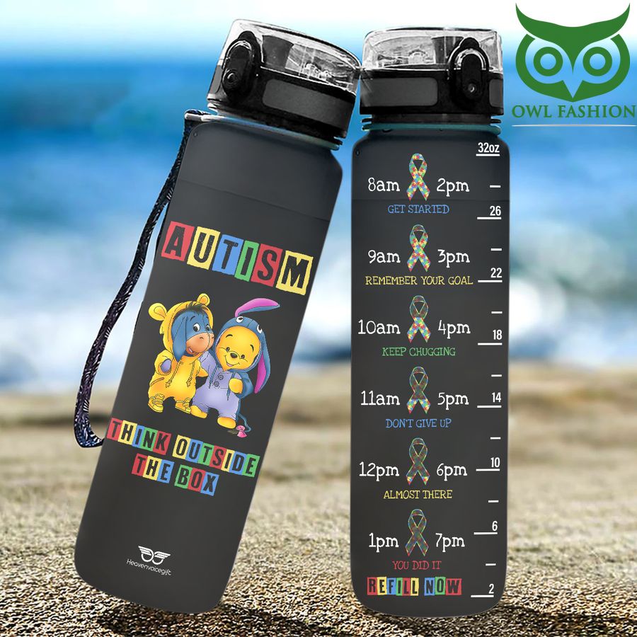 Autism Think Outside the Box Water Tracker Bottle 