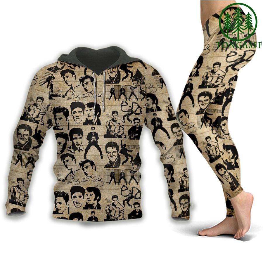 10 The King Elvis Presley vintage Hollow hoodie and leggings