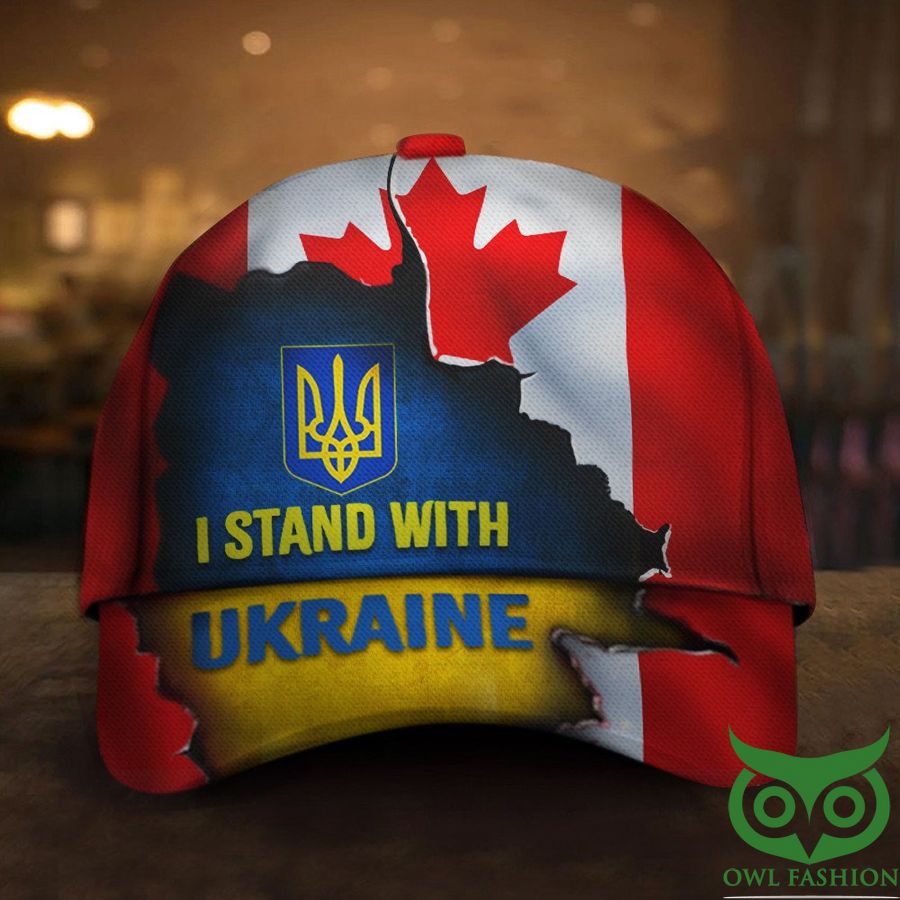 I Stand With Ukraine Canada Flag Classic Cap Support For Ukraine Merch For Canadian