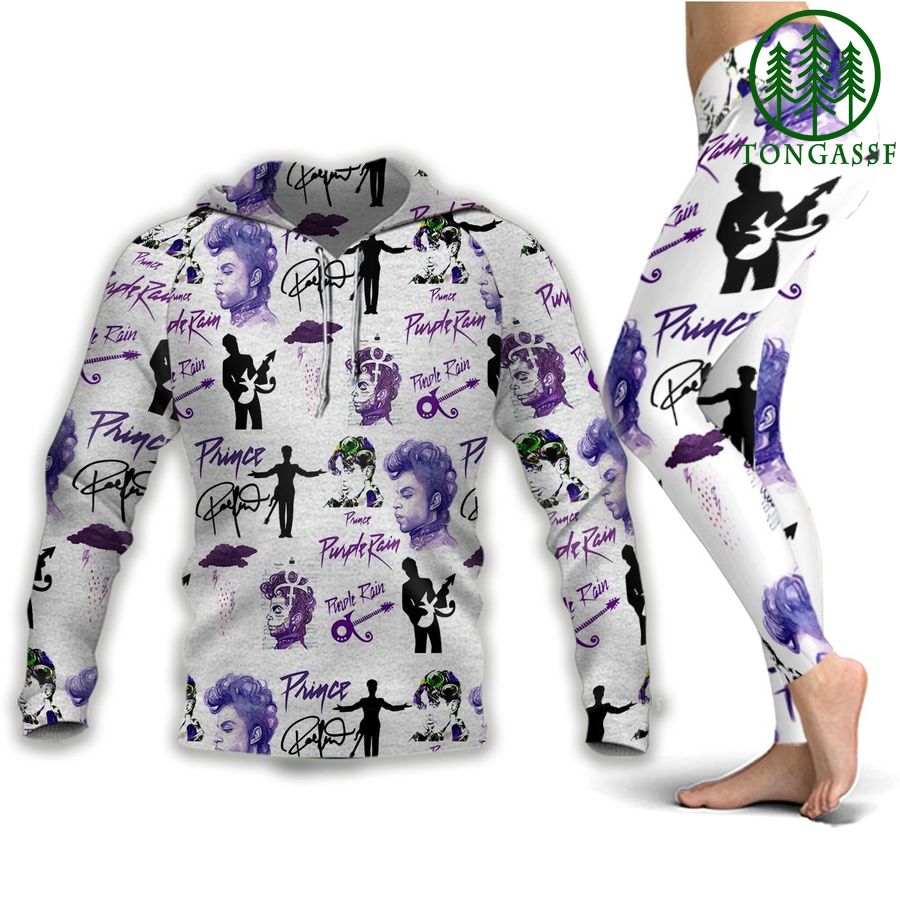 101 The Artist Purple Rain PRINCE white 3d hoodie and leggings