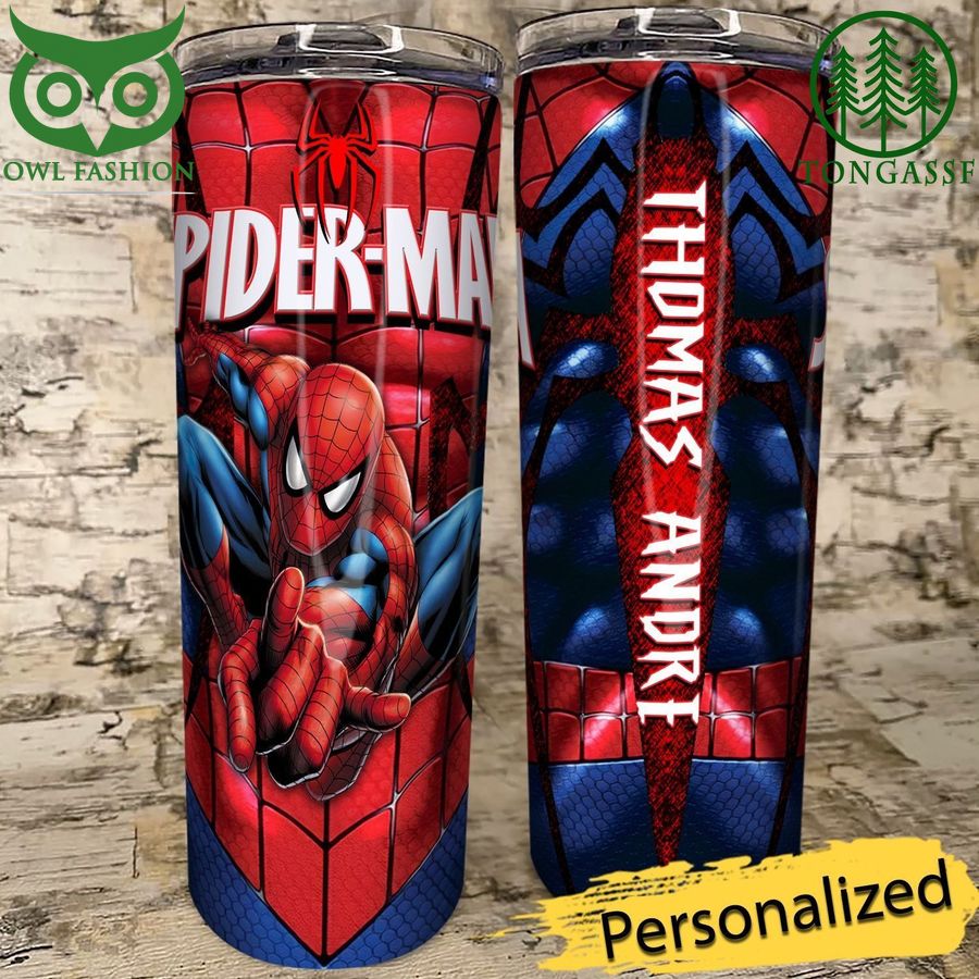 Custom Name Spiderman Skinny Tumbler