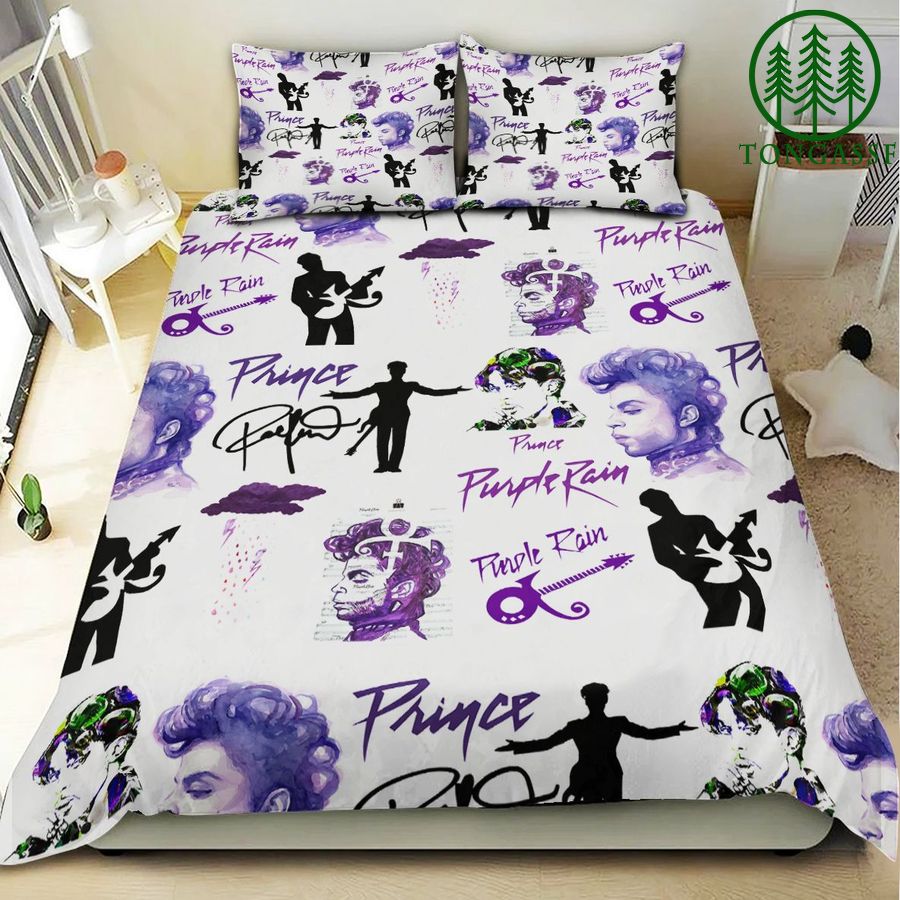 104 The Artist Purple Rain PRINCE white 3d printed bedding set