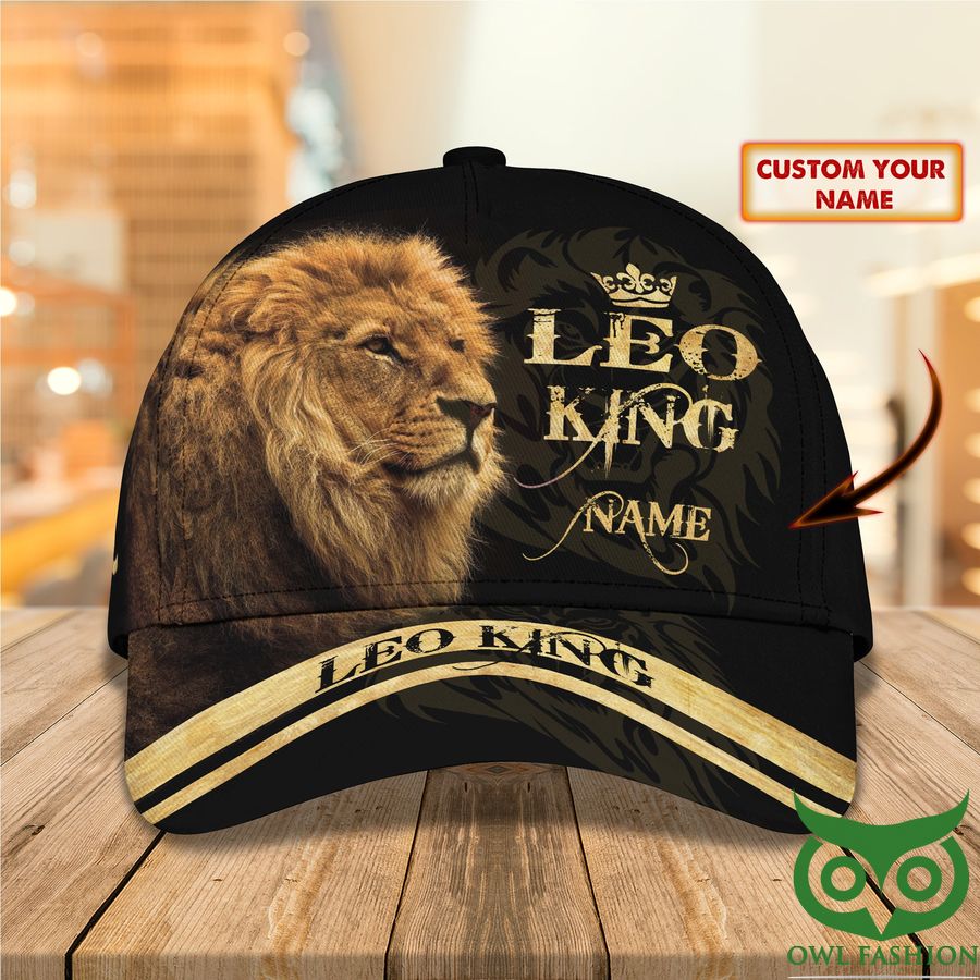 Custom Name Leo King Dark Gray Background Classic Cap