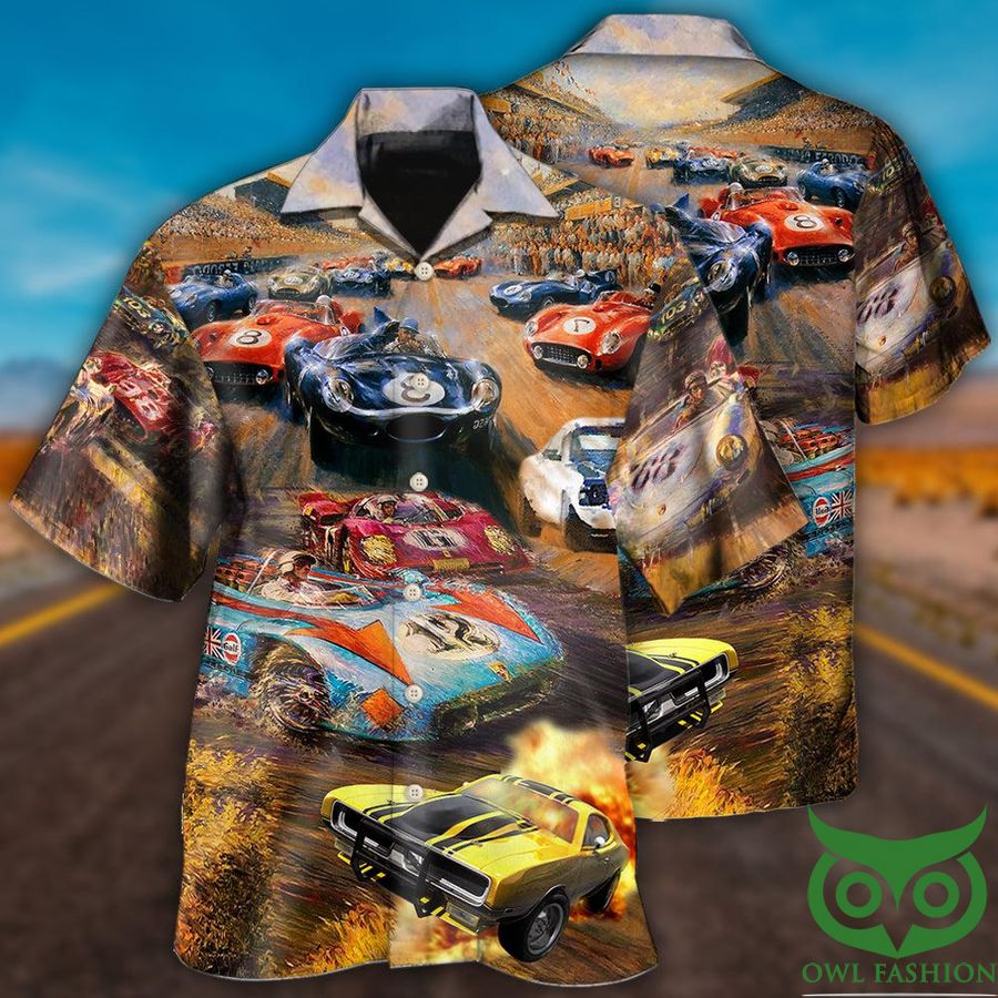 Car racing style Hawaiian Shirt