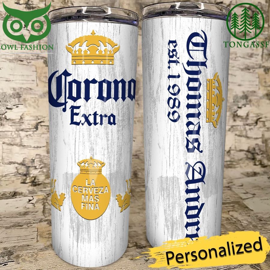 Corona Extra Beer Personalized Skinny Tumbler