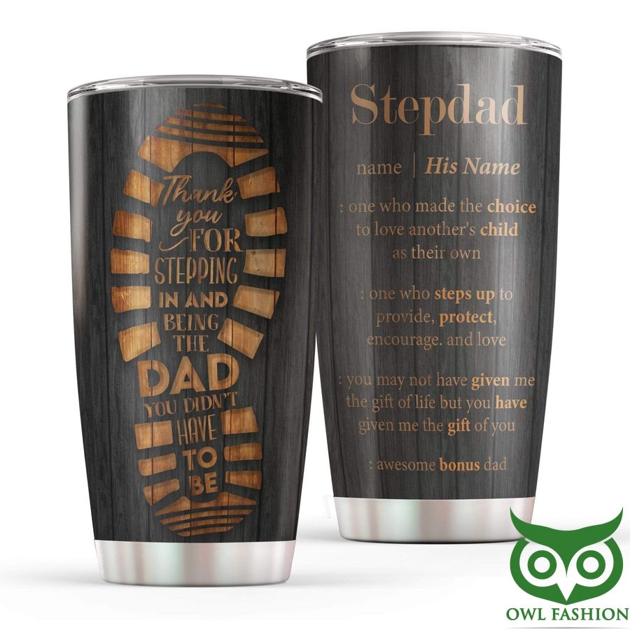 Personalized Thank You For Step Dad Bonus Dad Tumbler Cup