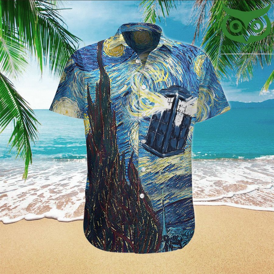 TARDIS Art Starry Night Hawaii Shirt Clothes Summer Gifts For Him Dr.Who Fans