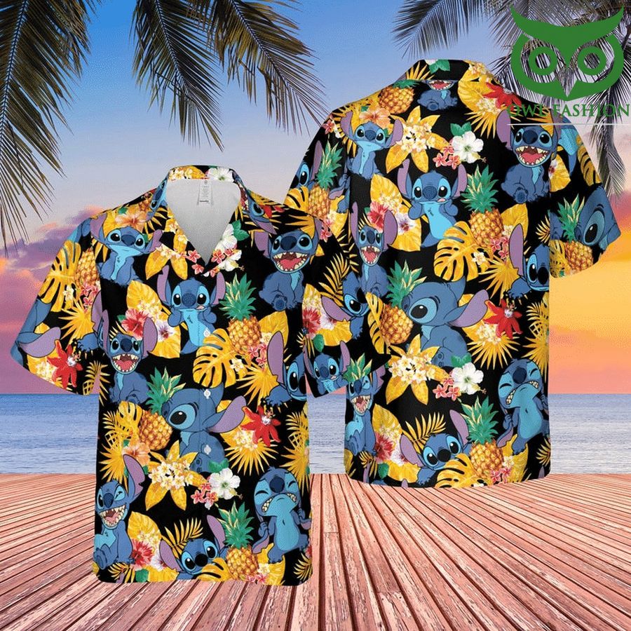 Stitch And Lilo Pineapple Hawaiian Shirt 
