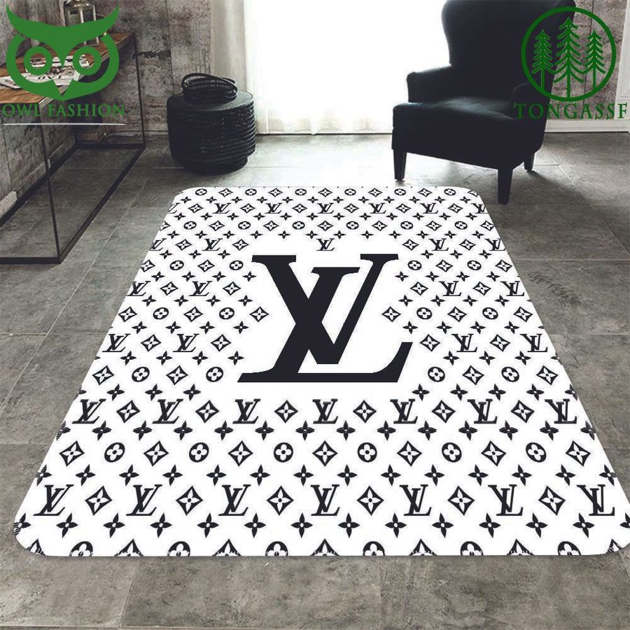 Black And White Louis vuitton LV Luxury Carpet Rug